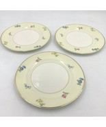 3 Pope Gosser Paula Salad Plates 7-1/4&quot; Pink Blue Flowers Gold Rim China... - £14.90 GBP
