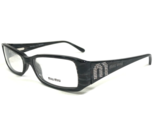 Miu Eyeglasses Frames VMU20D 8AW-101 Black Gray Horn Rectangular 51-16-135 - £103.83 GBP