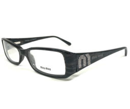 Miu Eyeglasses Frames VMU20D 8AW-101 Black Gray Horn Rectangular 51-16-135 - £102.36 GBP