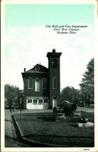 City Hall Fire Department Civil War Cannon Holgate Ohio OH UNP WB Postcard D10 - £5.88 GBP