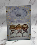 VTG Hallmark Praying Angels Photo Picture Frame Peace Joy Wonder Christm... - $10.65