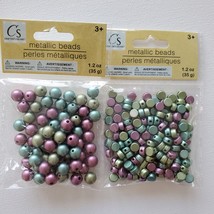 Metallic Beads, 2 packs, rose blue green - $11.99