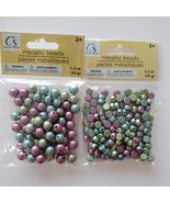Metallic Beads, 2 packs, rose blue green - £9.61 GBP