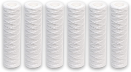 5 Micron 10&quot; X 2.5&quot; String Wound Sediment Water Filter Cartridge,6 Pack,Who - £45.90 GBP