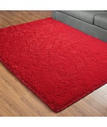 Detum Red Rug 4X6 Feet - Fluffy Red Area Rugs For Bedroom Shaggy 4&#39; X 6&#39;... - $39.96