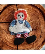Vintage Handmade Raggedy Ann Doll Folk Art Rag Doll With Apron 1960s Cot... - $27.72