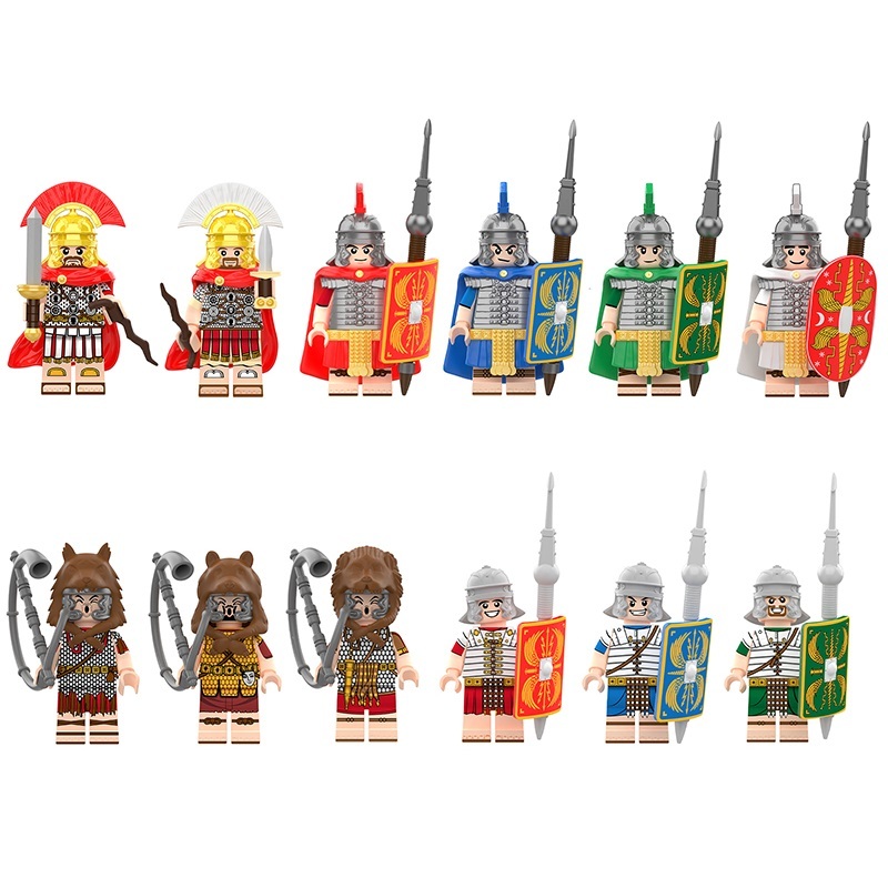 Ancient Rome Roman Army Heavy Soldiers Centurion Cornicen 12pcs Minifigures Toys