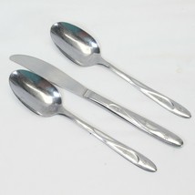 Americana Star 2 Oval Soup Spoons and 1 Dinner Knife Stainless Lot of 3 - €5,05 EUR