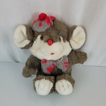 Vintage 1987 Commonwealth Lil&#39; Tweaks The Christmas Mouse 9&quot; Plush Stuffed Toy - £18.59 GBP