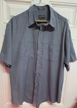 Mens VAN HEUSEN Large 16- 16 1/2 Short Sleeve Dress Shirt-Sport-Casual-B... - $10.79