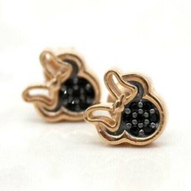 Simulated Diamond MinnieMouse Mickey Mouse Stud Earrings Rose Gold Plated Silver - £55.68 GBP