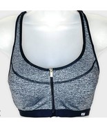 VSX Sport gray &amp; black zip front &amp; underwire high impact sports bra size... - $34.27 CAD