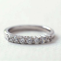 Stunning 925 Sterling Silver Moissanite Half Eternity Stackable Wedding Band - £69.60 GBP