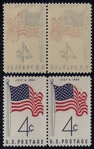 1153 - 4c Reverse Offset Image Error / EFO Pair &quot;July 4 1960&quot; Flag Mint NH - £8.68 GBP