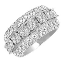 Mens Cluster Wedding Band Ring 4.25CT 14MM White Gold Plated Simulated Diamond - £84.57 GBP