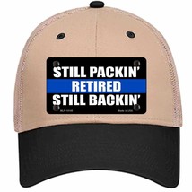 Still Packin Still Backin Police Line Novelty Khaki Mesh License Plate Hat - £23.17 GBP