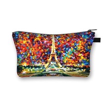 London scape Eiffel Tower Cosmetic Case Women Make Up Organizer Zipper Pouch Cos - £45.83 GBP