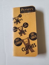 1950 JC Penney&#39;s Pamphlet Calendar Note Booklet for Men&#39;s Work Clothes - $12.95