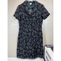 A New Day Brand Black White Faces Women&#39;s Shirt Dress Size Medium - $511.24 MXN