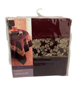 Embellished Tablecloth Burgundy Square Target Brand Rayon/Cotton 60X60 NEW - £19.32 GBP