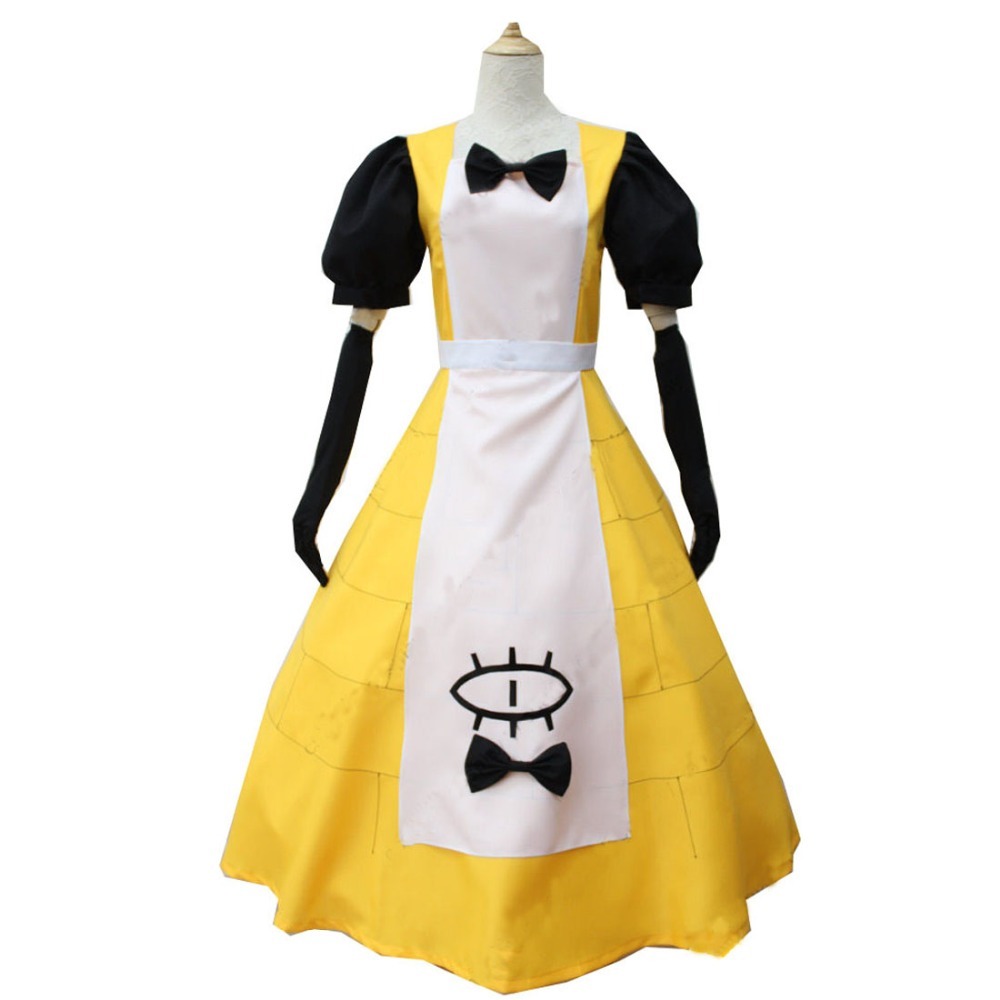 Cartoon Gravity Falls Bill Cipher Dress Cosplay Costume Uniform Yellow d... - $80.50