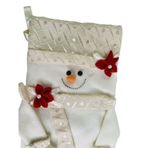Fancy Christmas Stocking Snowman 3D Embellishments Buttons Embroidery 16&quot; - $14.03