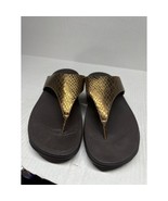 Fitflop Lulu Snake Skin Slide Sandal Casual Womens 560-012 Bronze Brown ... - $820.07 MXN