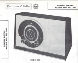 1957 GE GENERAL ELECTRIC 860 AM Tube RADIO Photofact MANUAL 861 862 Rece... - £8.49 GBP