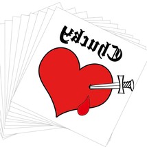 Temporary Face Tattoo Bride of Chucky Heart Tattoos Halloween Bloody Heart Tatto - £18.57 GBP