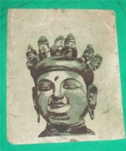 Vtg Batik Art Hindu Buddhist Tibet Krishna Yamari Hinduism Dhyani Buddha Crown - £55.16 GBP