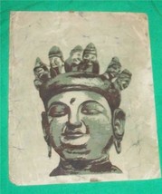 Vtg Batik Art Hindu Buddhist Tibet Krishna Yamari Hinduism Dhyani Buddha Crown - £55.57 GBP