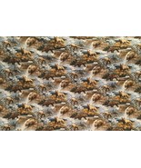 Brown Bears RUSTIC OUTDOOR NATURE WOODS LODGE CABIN Fabric 44X36 Inch - $281.56 MXN