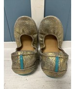 Tieks by Gavrieli Womens Size 8 Ballet Flats Golden Glitz Leather Slip O... - $89.09