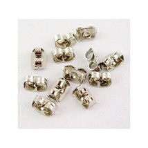 Wholesale Bulk Lot 100 Pairs Silver Tone Earring Backs Ear Nuts Jewelry - £8.01 GBP