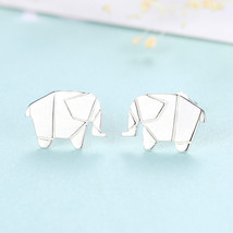 Love Earrings S925 Silver Studs Plain Silver Brushed Elephant Earrings Small Ani - £11.01 GBP
