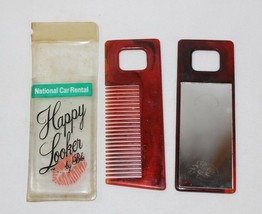 National Car Rental Happy Looker by Bibi Comb &amp; Mirror Set with Case Adv... - $21.03