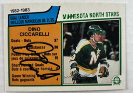 1982-83 O-Pee-Chee Minnesota North Stars Goal Leader Dino Ciccarelli IP Auto OPC - £15.50 GBP