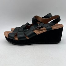 Vionic Tawny II Womens Black Adjustable Strap Wedge Fisherman Sandals Si... - $44.54