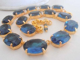 Anna Wintour Collet Swarovski Crystal Necklace / Georgian Necklace / Bridal Blue - £154.31 GBP