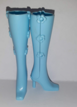 Mattel Barbie Light Sky Blue Snap On Fashion Fever Tall High Heel Doll Boots - £7.75 GBP