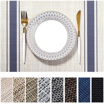 Placemats Set of4 Vinyl/Plastic Woven Place Mats for Kitchen Table Indoor/Ou... - £13.44 GBP