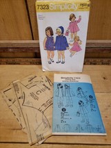 Vintage 1975 Simplicity 7323 Pattern Toddler Dress/Coat/Hat Size 2 Breas... - $22.50