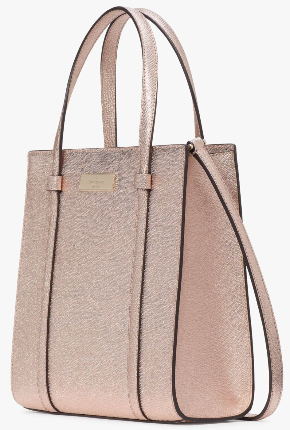 NWB Kate Spade Kenzie Small Tote KI916 Metallic Rose Gold Purse $329 Gift Bag