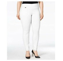 Alfani Womens Plus 28W Bright White Elastic Tummy Control Skinny Leg Pants NWT - £13.58 GBP