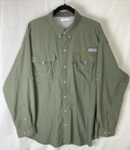 Columbia Omni-Shade Shirt Men&#39;s XL Olive Green PFG Performance Vented Fi... - $17.09