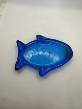 pier one Chunky Blue Glass Fish Soap Dish - £16.00 GBP
