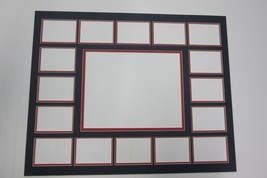 Photo Mat 18x24 for 16 sports cards and 8x10 photo Red with blue liner SET OF 2 - £29.06 GBP
