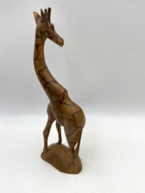 Giraffe Made in Kenya Wooden Hand Carved Hand Painted 12&quot; - £9.76 GBP