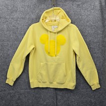 H &amp; M Disney Mickey Mouse Hoodie Woman Small Yellow Soft Fleece Pocket Drawstrin - $14.01