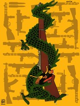4571.OSPAAAL.asia.dragon wrapped around machine gun.POSTER.decor Home Office art - £13.88 GBP+